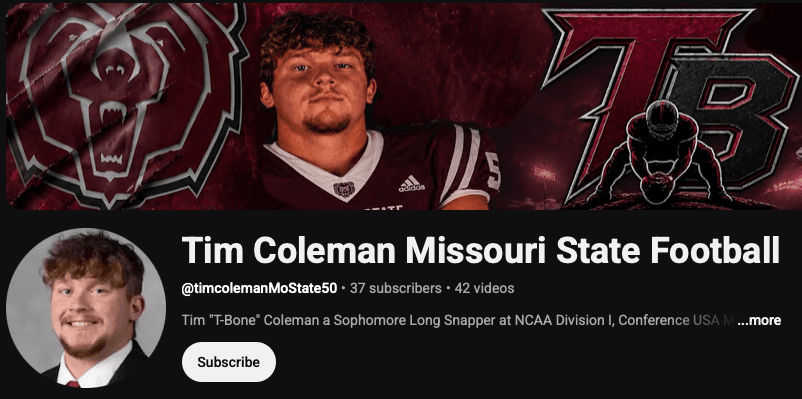 Tim Coleman YouTube highlights page